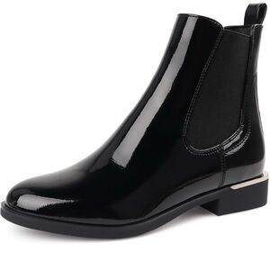 Viapipa Black Patent Leather Chelsea Boots size 7